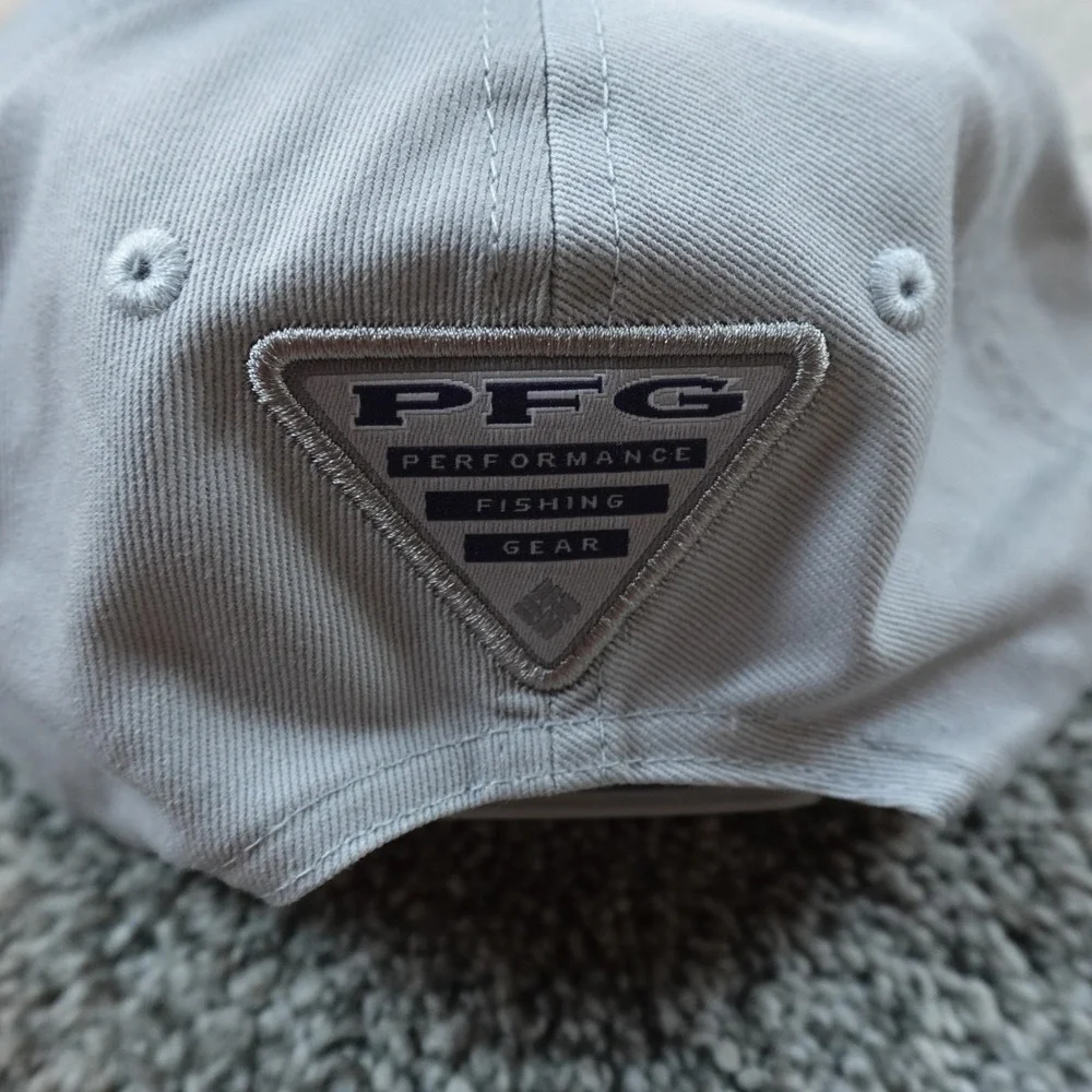 NEW Columbia PFG‎ Hat Cap Mens One Size Gray Adjustable Snap Back Rope Fishing